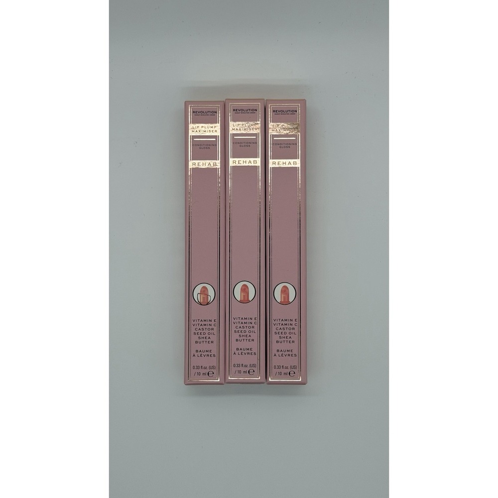 Revolution Make-Up Rehab Lip Plump Maximiser‎ Set of 3 Conditioning Gloss NEW